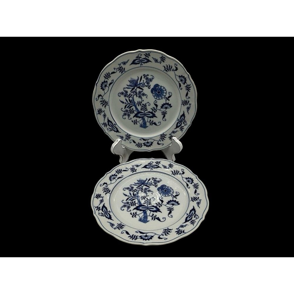 Blue Danube 8.5"  SALAD LUNCHEON Plate Blue Onion Rectangular Backstamp Set of 2 - Picture 2 of 16